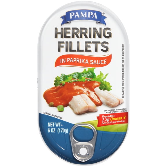 Pampa Herring Fillets in Paprika Sauce, 6 oz Can