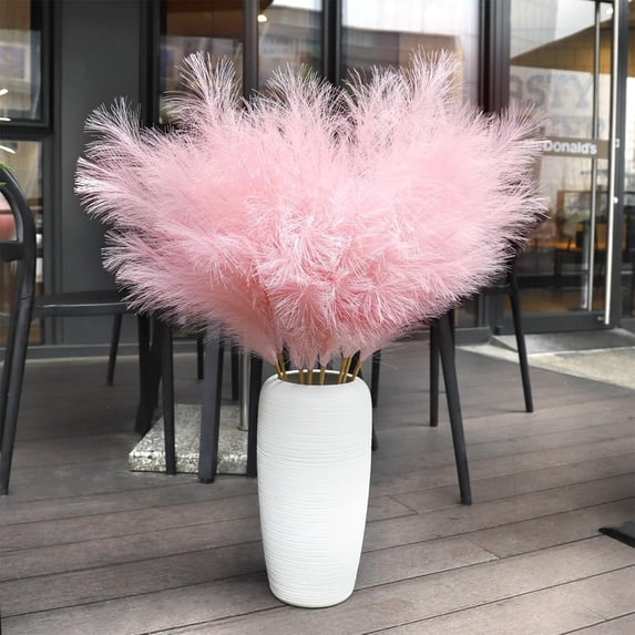 Pampas Grass Artificial Flowers Faux Pampas Decor with 20PCS Stems, Long Lasting Boho Home Decor for Wedding Party Vase, 21.7 Inch