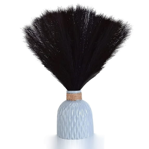Pampas Grass Decor 18" Tall, Black Pompas Floral Fake Pampas Grass, Artificial Pampas Grass Vase Filler Pompous Grass Branches Plants for Home Kitchen Boho Decor (10 Pcs)