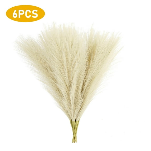 Pampas Grass Decor, Artificial Pampas Grass Fluffy Faux Boho Pompous Pampas Grass Decor for Flower Arrangements Home, Pampas Grass Bunch for Wedding Vase Door Wreath Decor