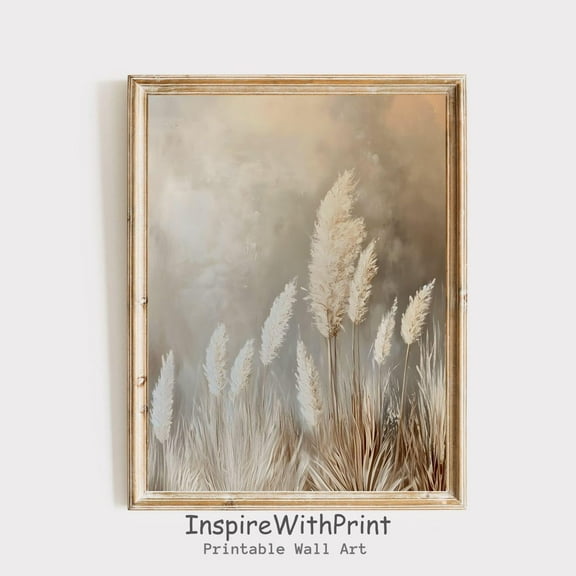Pampas Grass Print, Grass Wall Art Printable Neutral Earth Tones Art, Grass Field Landscape Print, Pampas Wall Art, Rustic Nature Print, Size 8x12 UNFFRAMED F03.1.5l1577