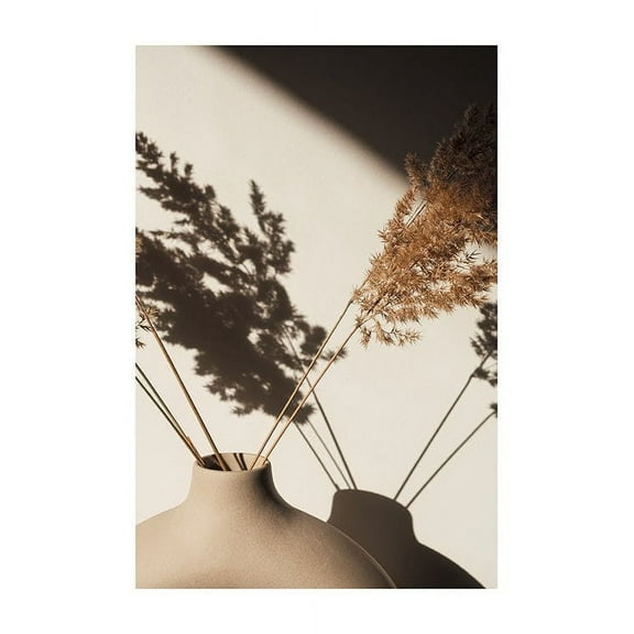 Pampas Grass Silhouette Print Wall Art, Modern Wall Decor For Living Room Bedroom, 24x36 UNFRAMED