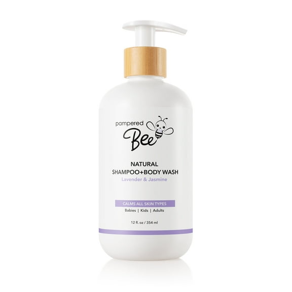 Pampered Bee 2-in-1 Natural Shampoo and Body Wash - Lavender & Jasmine, 12 fl oz