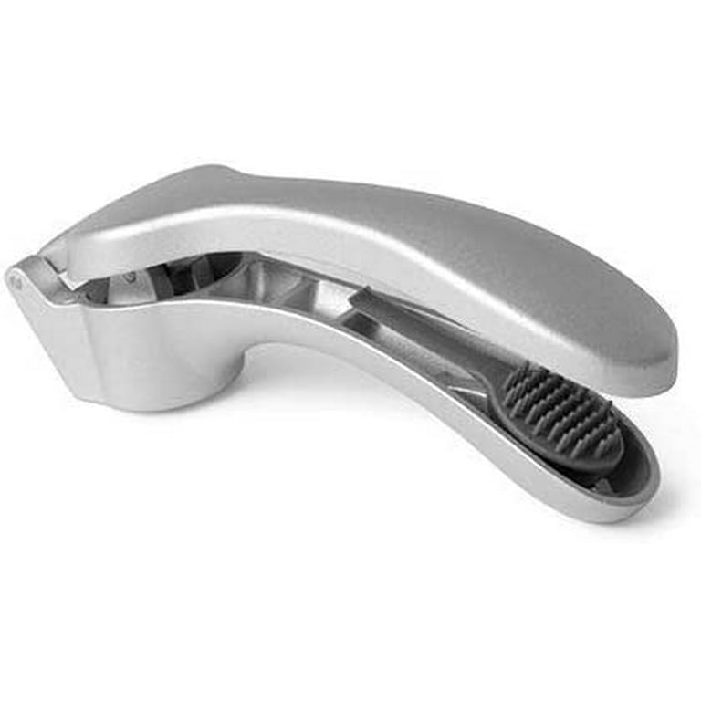 Pampered Chef Garlic Press #2575 Silver Cast Aluminum with box NO CLEANING  TOOL