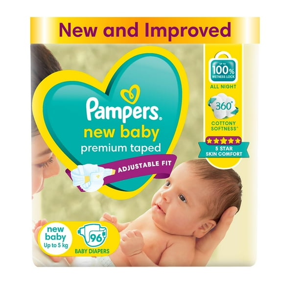 Pampers Active Baby New Born Diapers XS Size 96 Count