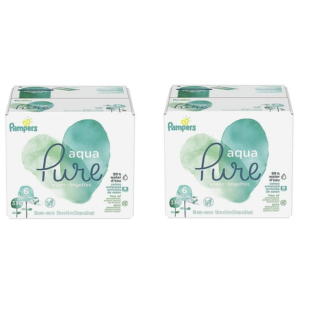 Pampers Aqua Pure 6X Pop-Top Sensitive Water Baby Wipes, 672 Count
