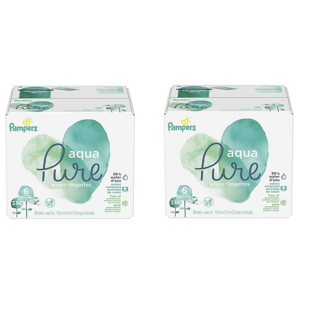 Pampers Aqua Pure 6X Pop-Top Sensitive Water Baby Wipes, 672 Count