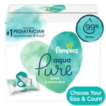 Pampers Aqua Pure Baby Wipes 8X Flip-Top Pack 448 Wipes (Select for More Options)