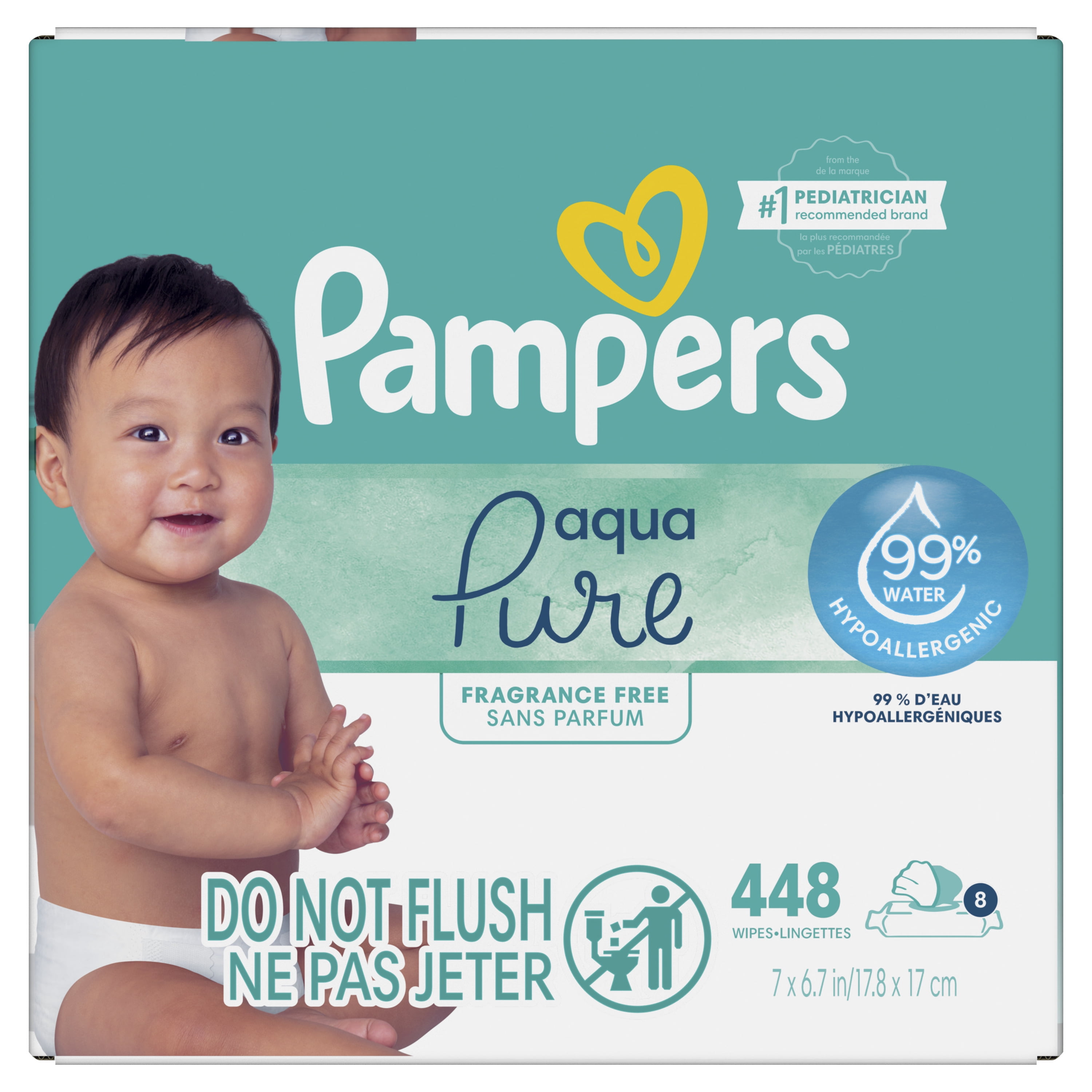 Pampers Aqua Pure Baby Wipes 8X Flip-Top Pack Georgia Ubuy