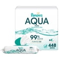thumbnail image 1 of Pampers Aqua Pure Baby Wipes, 99% Water, Unscented, 8-Pack 448 Total Wipes (Select for More Options), 1 of 15