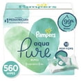 thumbnail image 1 of Pampers Aqua Pure Natural Sensitive Baby Wipes, 10X Pop-Top, 560 Ct, 1 of 12