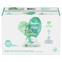 Pampers Aqua Pure Natural Sensitive Baby Wipes, 10X Pop-Top, 560 Ct