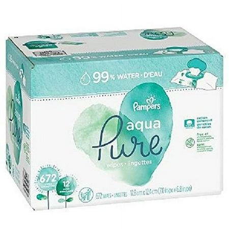 Pampers Aqua Pure Sensitive Baby Wipes 12X Pop-Top 672 Count