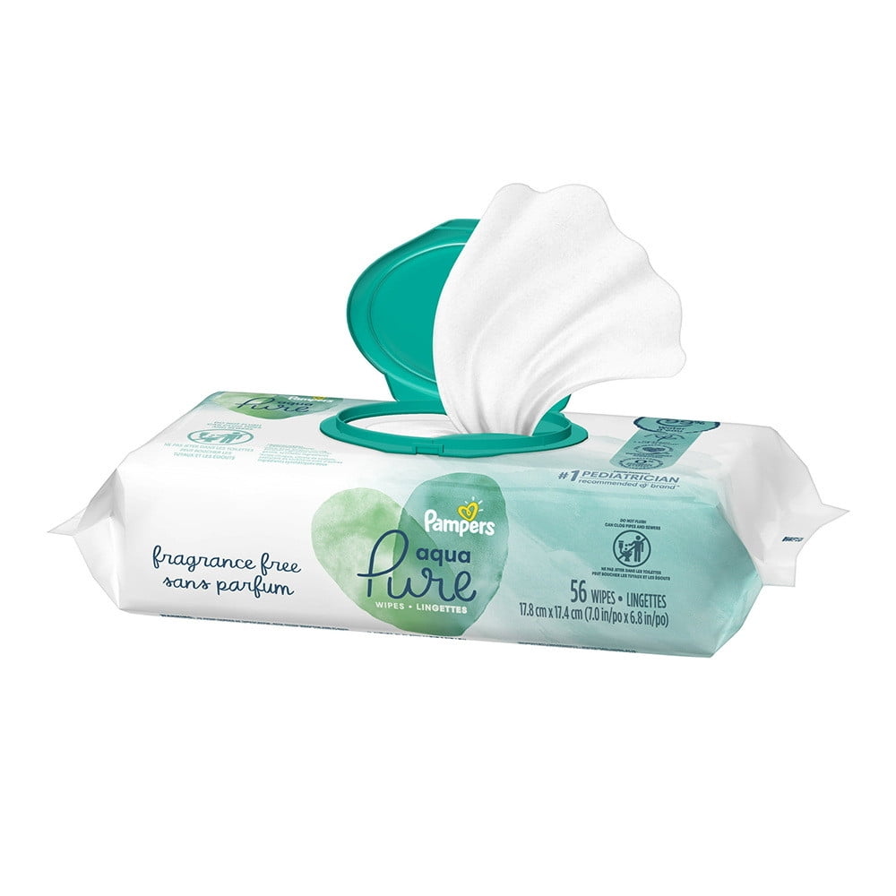 Pampers Aqua Pure Sensitive Baby Wipes 1X Pop Top, 56 Ea, 3 Pack
