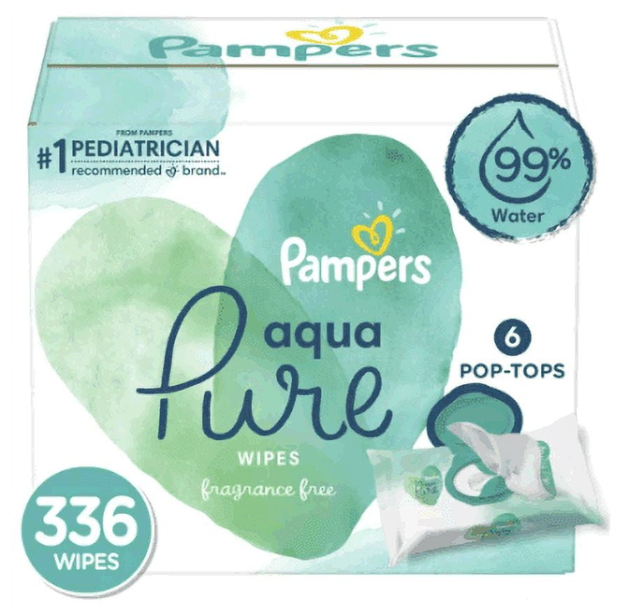 Pampers Aqua Pure Sensitive Baby Wipes 6X Pop-Top 336 Count - Walmart.com