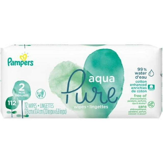 Pampers Aqua Pure WaterBased Baby Wipes, 112 count