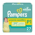 thumbnail image 1 of Pampers Baby Diapers - Swaddlers - Size P1, 27 Count, Ultra Absorbent Disposable Preemie Diaper C3, 1 of 3