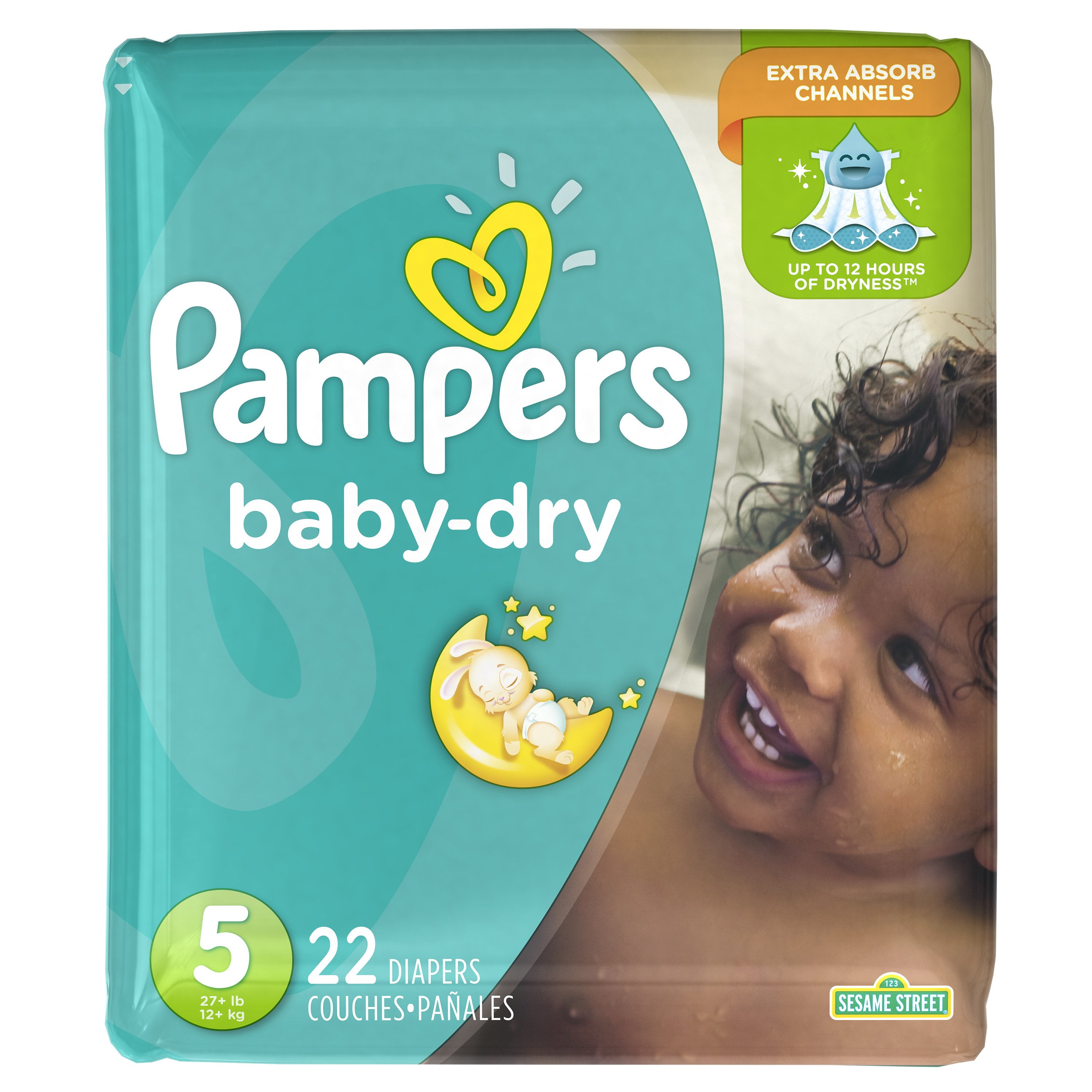 Pampers Baby Dry Size 5 - 22 Diapers with 12 Hours Overnight