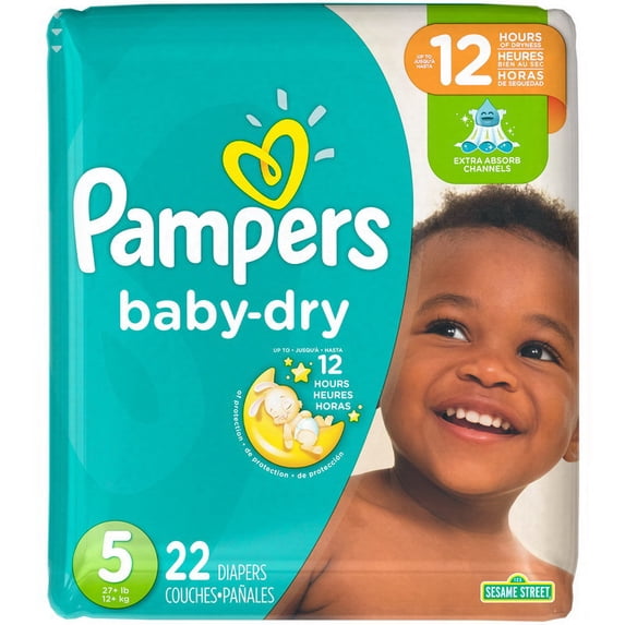 Pampers Baby Dry Baby Diaper Size 5, Over 27 lbs. 45219, 88 Ct