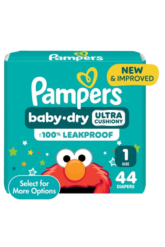 Baby Dry Diapers Size 1, 44 Count (Select for More Options)