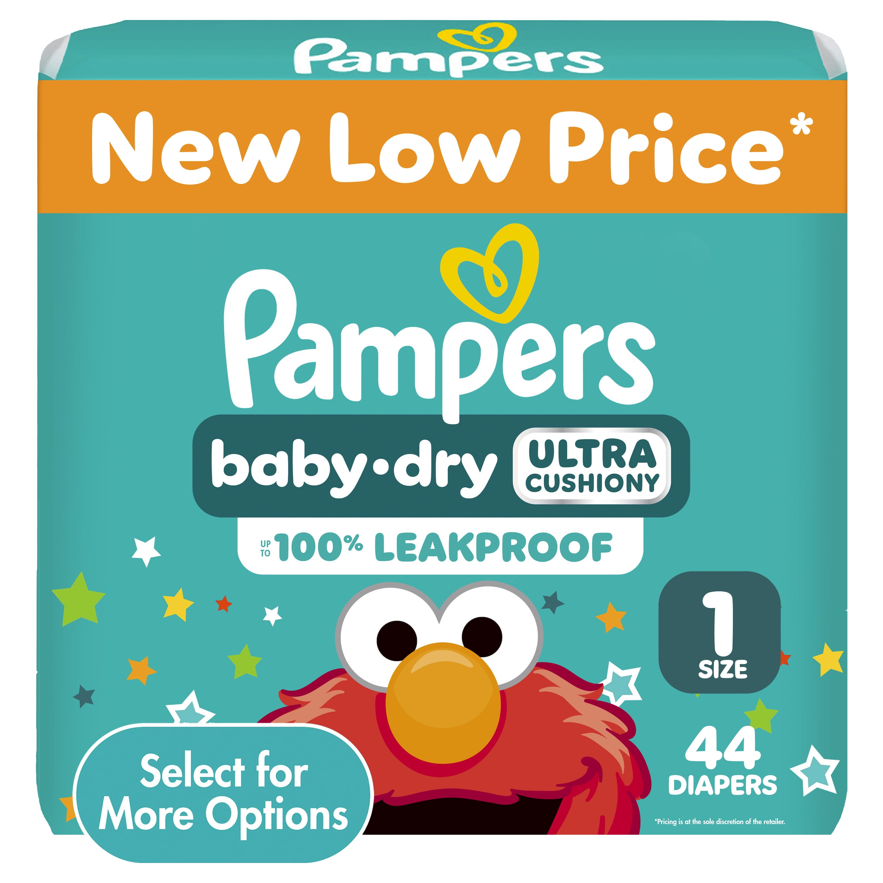 Pampers Baby Dry Diapers Size 1, 44 Count with Ultra Absorbency