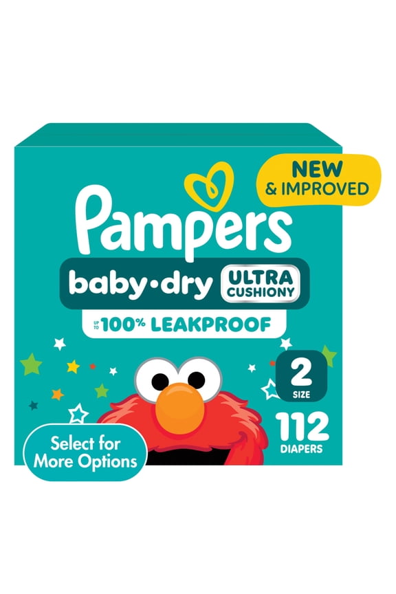Baby Dry Baby Diapers Size 2, 112 Count (Select for More Options)
