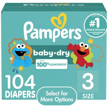 Pampers Baby Dry Baby Diapers Size 3, 104 Count (Select for More Options)