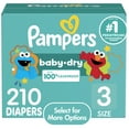 thumbnail image 1 of Pampers Baby Dry Baby Diapers Size 3, 210 Count (Select for More Options), 1 of 9
