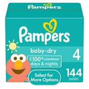 Pampers Baby Dry Baby Diapers Size 4, 144 Count (Select for More Options)