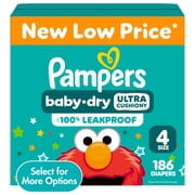 Pampers Baby Dry Diapers Size 4, 186 Count Select for More Options