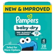 Pampers Baby Dry Diapers Size 4, 28 Count (Select for More Options)