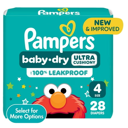 Pampers Baby Dry Diapers Size 4, 28 Count (Select for More Options)