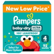Pampers Baby Dry Baby Diapers Size 4, 92 Count (Select for More Options)