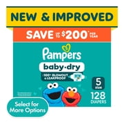 Pampers Baby Dry Diapers Size 5, 128 Count (Select for More Options)