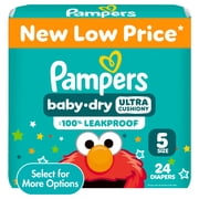 Pampers Baby Dry Diapers Size 5, 24 Count Select for More Options