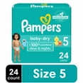 thumbnail image 1 of 2X - Pampers Baby Dry Baby Diapers Size 5 (27+ lbs) 24 count, 1 of 5