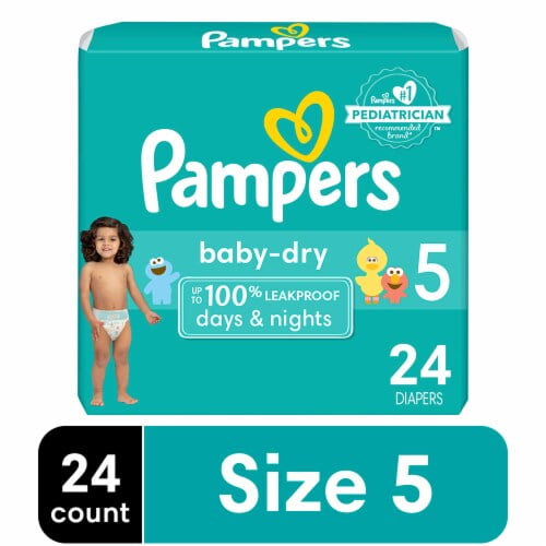 Pampers Baby Dry Baby Diapers Size 5 (27+ lbs) 24 count
