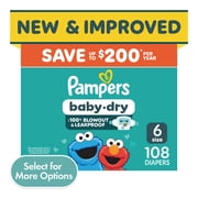 Pampers Baby Dry Baby Diapers Size 6, 108 Count Select for More Options
