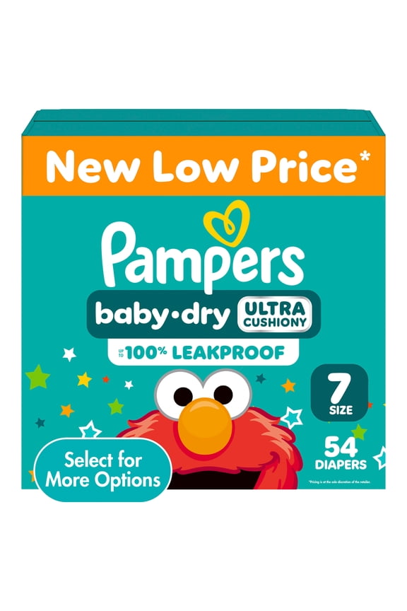 Baby Dry Baby Diapers Size 7, 54 Count (Select for More Options)