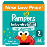Pampers Baby Dry Baby Diapers Size 7, 54 Count Select for More Options