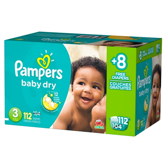Pampers Baby Dry Diapers, (Choose Your Size)