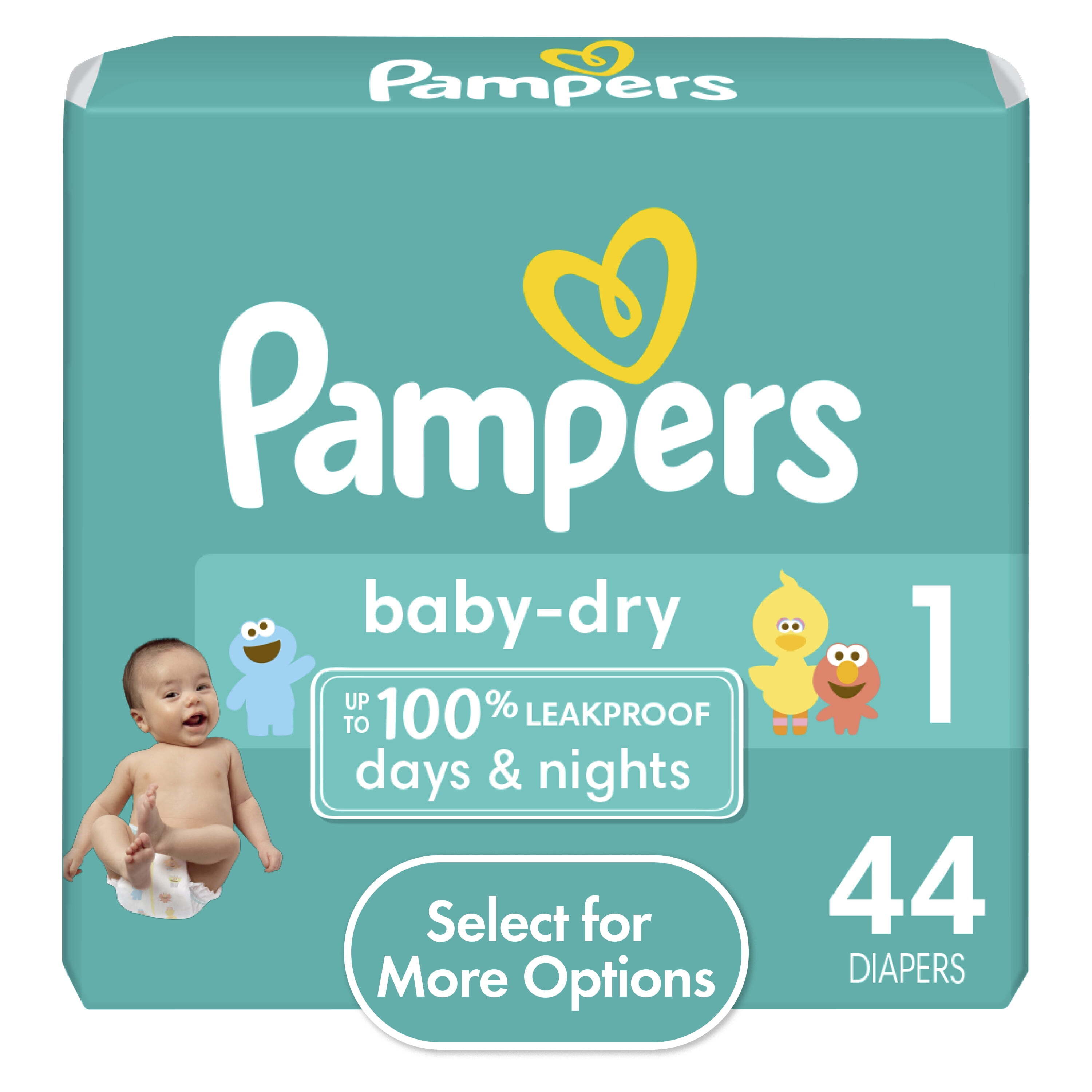 Pampers Baby Dry Diapers Size 1, 44 Count (Select for More Options) - image 1 of 13