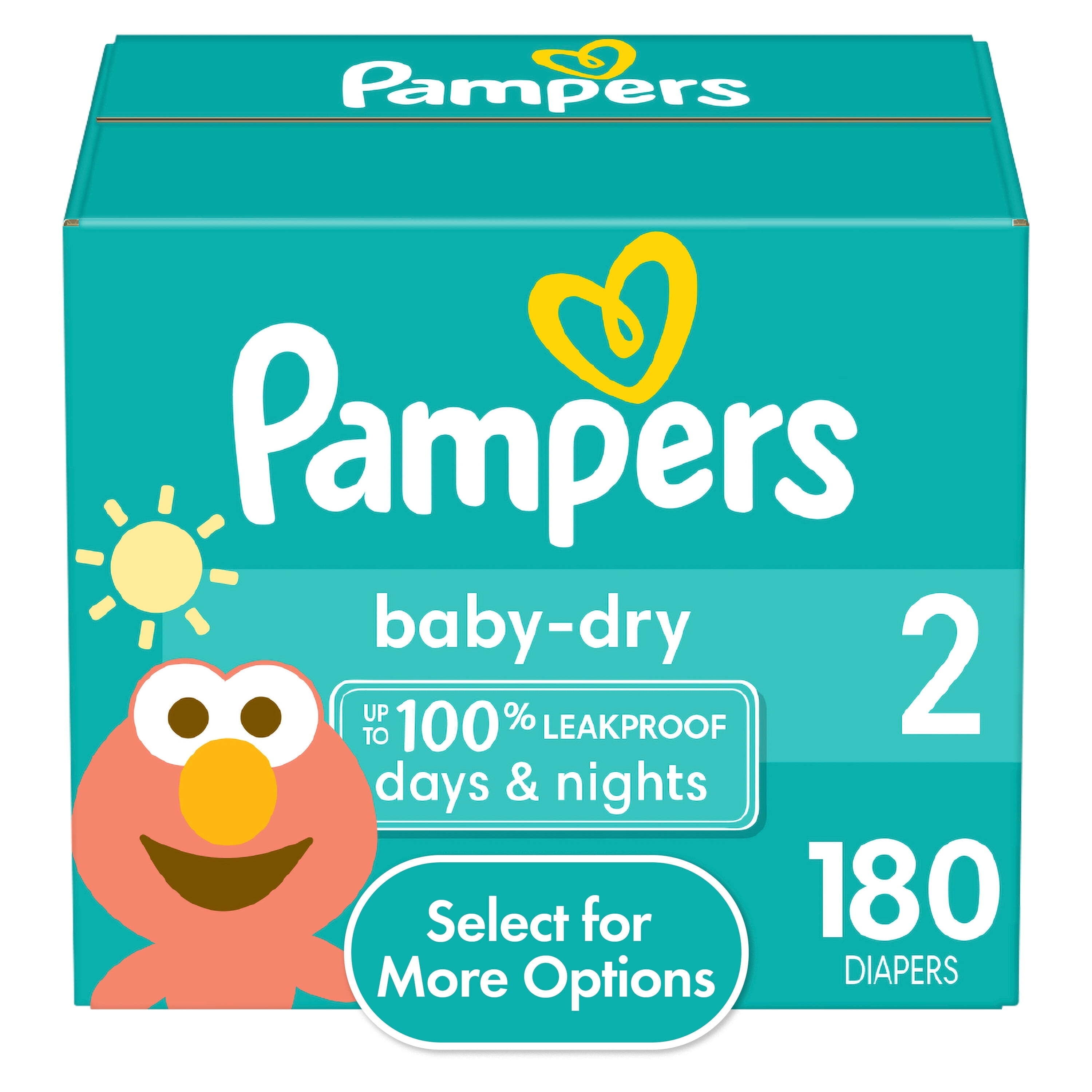 Pampers Baby Dry Diapers Size 2, 180 Count (Select for More Options)