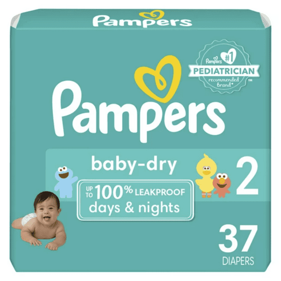 Pampers Baby-Dry Diapers Size 2, 37 Count