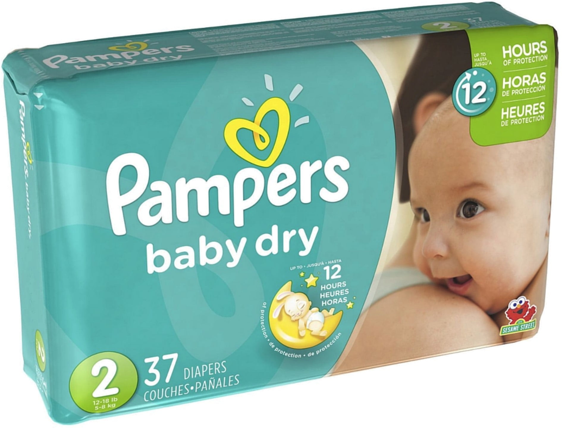 Pampers Baby Dry Diapers, Size 2, 37 Count, 3x Drier, Overnight