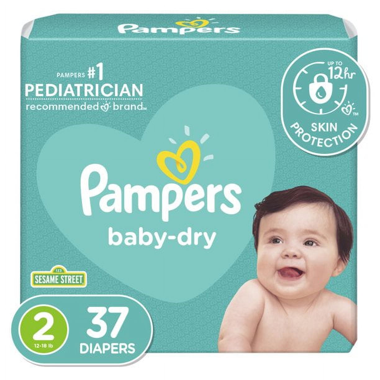 LOT DE 2 - Pampers Baby-Dry Taille 2, 136 Couches, Jusqu’À 12 h De  Protection, 4-8kg