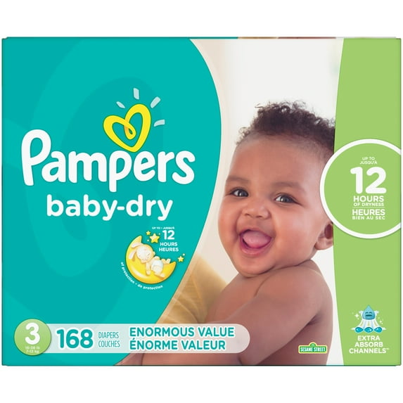 Pampers Baby Dry Diapers Size 3 168 Count