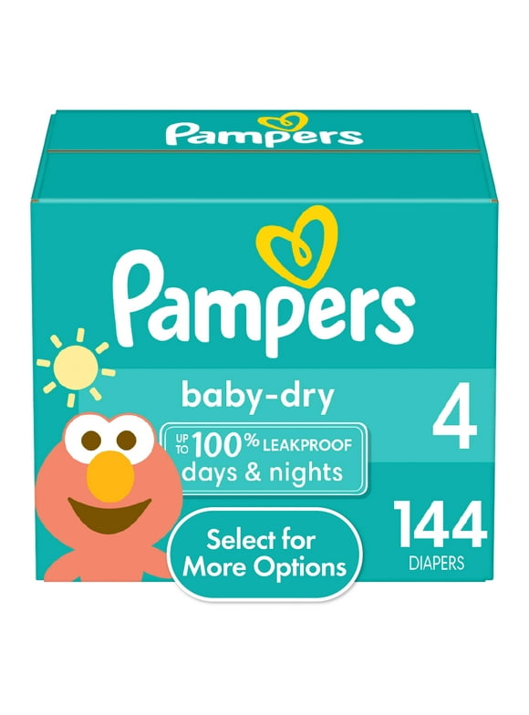 Pampers Baby Dry Diapers Size 4, 144 Count (Select for More Options)