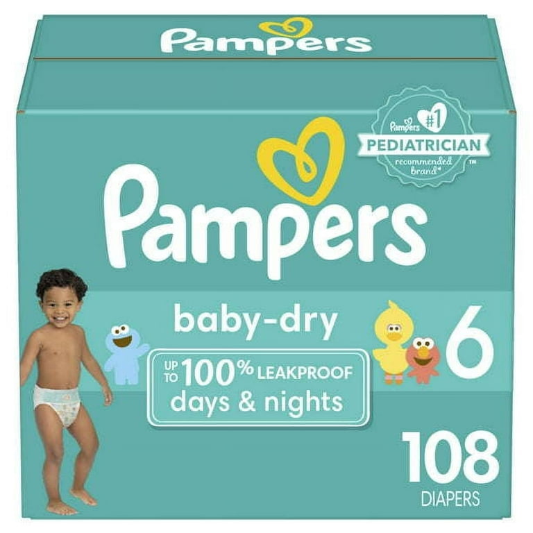 Pampers Baby Dry Diapers Size 6, 108 Count (Select for More Options) 