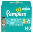 thumbnail image 1 of Pampers Baby Dry Diapers Size 6, Absorbent Disposable Diapers, Hypoallergenic Dri-Weave Liner, Secure Fit, 140 Count, 1 of 7